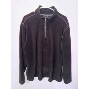 St John's Bay Mens Black Pullover Quarter Zip Sweater